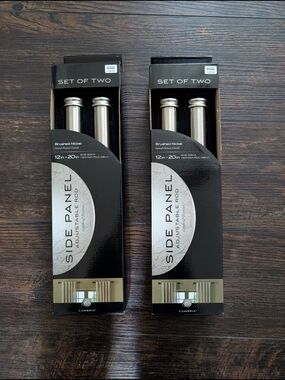 2x Set of Two Brushed Nickel Side Panel Adjustable Rods